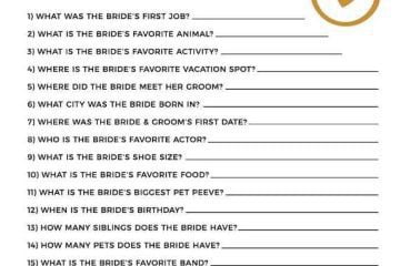 bridal shower questions game